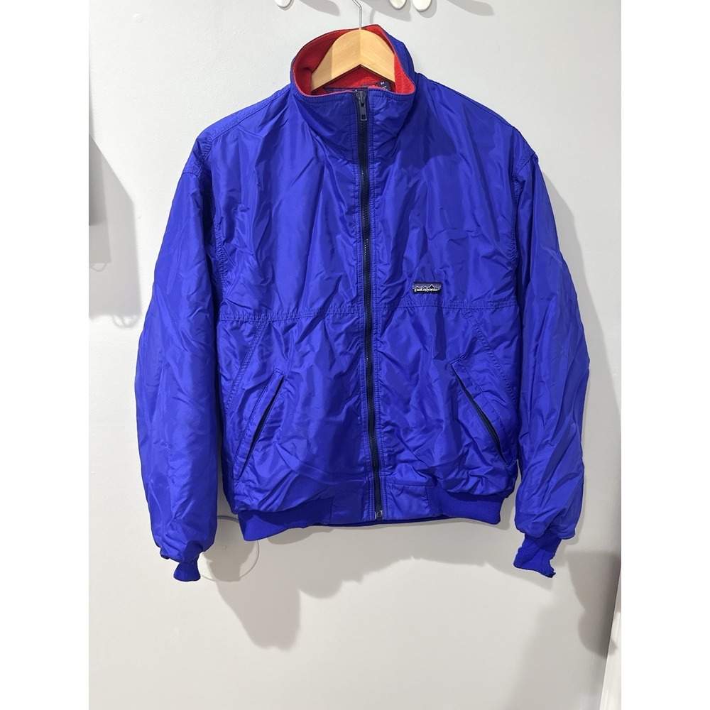 Patagonia Vintage 90's Blue Bomber Jacket Fleece Lined Made in USA MenS Medium M